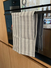 Torchon lignes grises et blanches